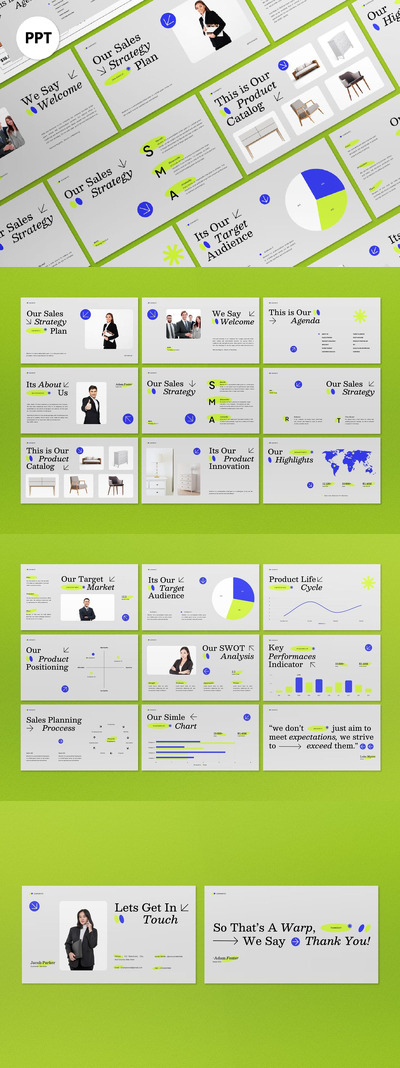 蓝色现代简约销售策略计划PPT (PPT)