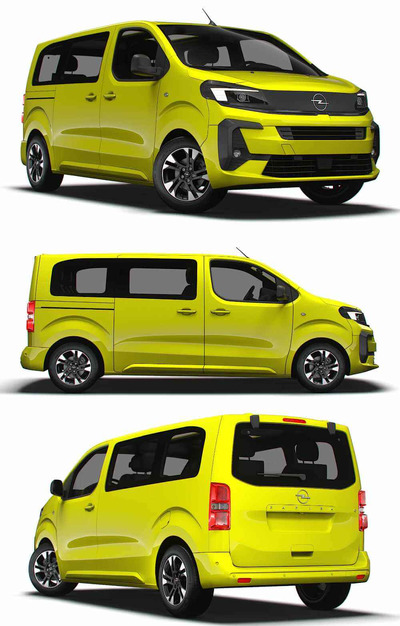 2024 Opel Zafira Life Electric Medium电动商务车 汽车3D模型（OBJ,FBX,MAX,LWO,C4D）