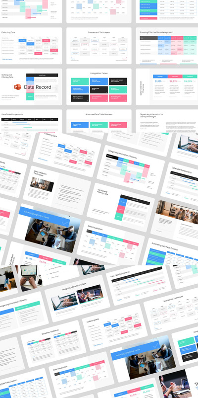 数据记录呈现 PPT模版 (PPTX)