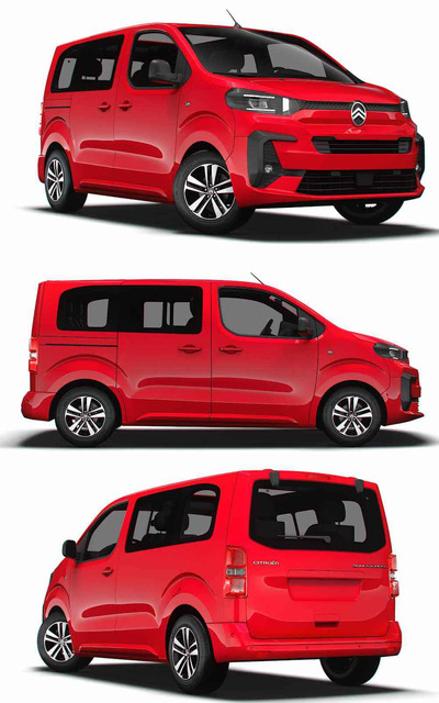 2024款雪铁龙Citroen e SpaceTourer XS电动MPV汽车3D模型（OBJ,FBX,MAX,LWO,C4D）