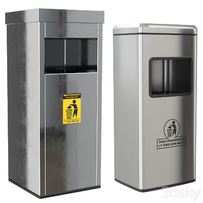 带烟灰缸的街边垃圾桶3D模型（FBX,MAX）