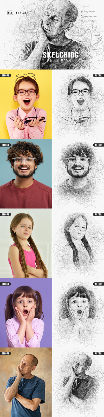 涂鸦艺术照片效果 (PSD)