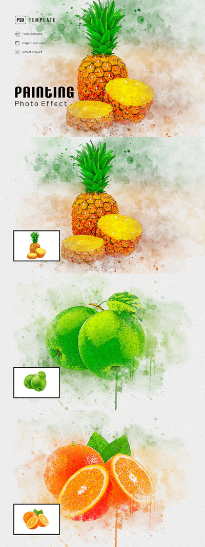 绘画照片效果 (PSD)