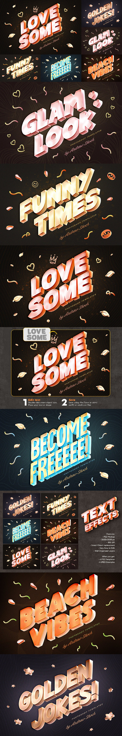 3D 文字效果 (PSD,PDF)