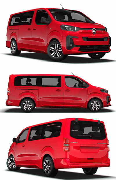 2024款雪铁龙Citroen e SpaceTourer XL电动MPV汽车3D模型（OBJ,FBX,MAX,LWO,C4D）