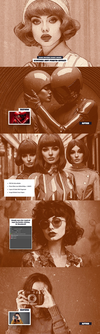 复古艺术照片效果 (PSD)
