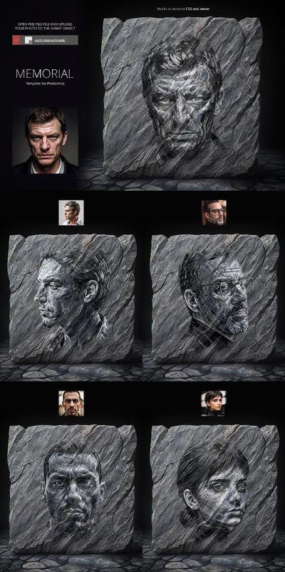 Photoshop 纪念画风模板 (PSD)