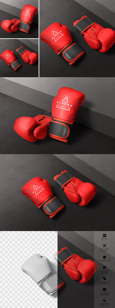 🥊 🥊 🥊 全套拳击手套样机 (PSD)
