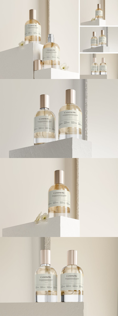 香水化妆品样机 (PSD,PDF)