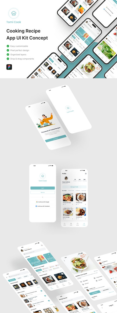 烹饪食谱应用 APP UI KIT (FIG)