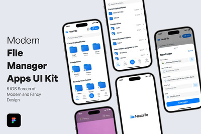 现代文件管理器应用 APP UI KIT (FIG)