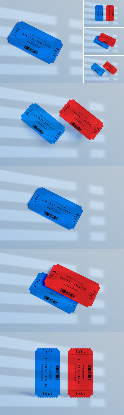 门票样机 (PSD,PDF)