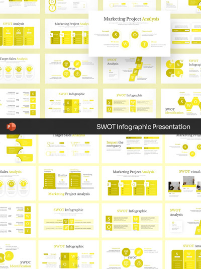 SWOT 信息图PPT模版 (PPTX)