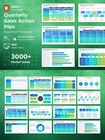 季度销售行动计划 PPT模版 (PPTX)