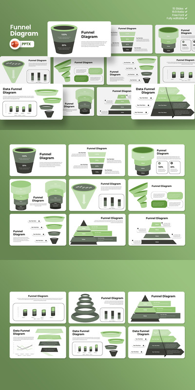 漏斗图 - PPT模版 (PPTX)