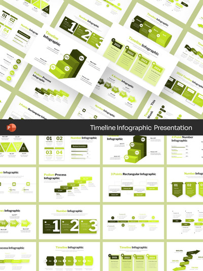 时间线图信息图PPT模版 (PPTX)