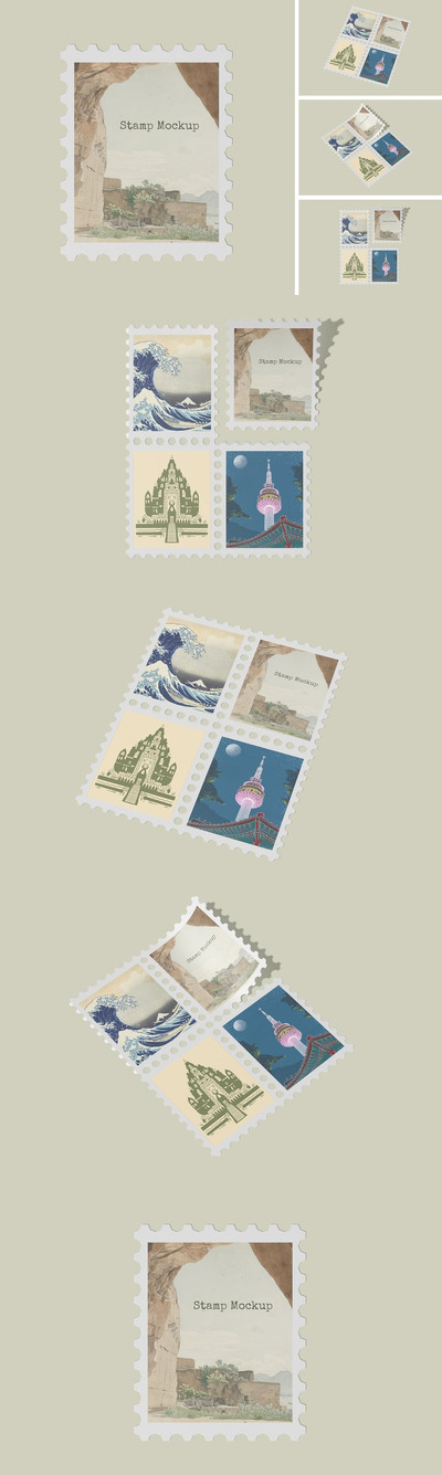 邮票样机 (PSD,PDF)