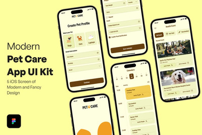 现代宠物护理应用APP UI KIT (FIG)