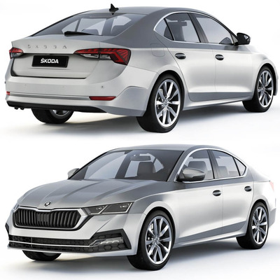 2020年斯柯达Skoda Octavia A8汽车3D模型（OBJ,FBX,MAX）