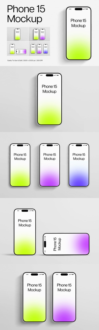 iPhone15手机样机 (PSD)