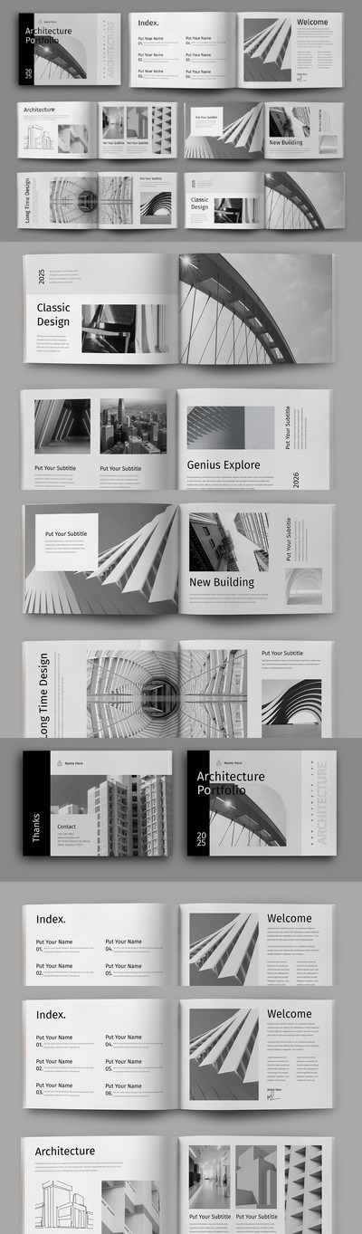 建筑组合设计画册模版 (INDD)