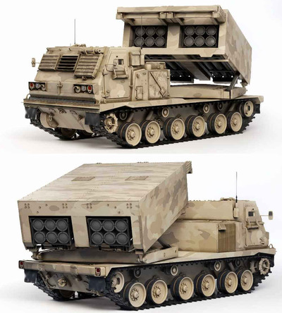 1998 MLRS M270 A1多管火箭炮3D模型（OBJ,FBX,MAX）