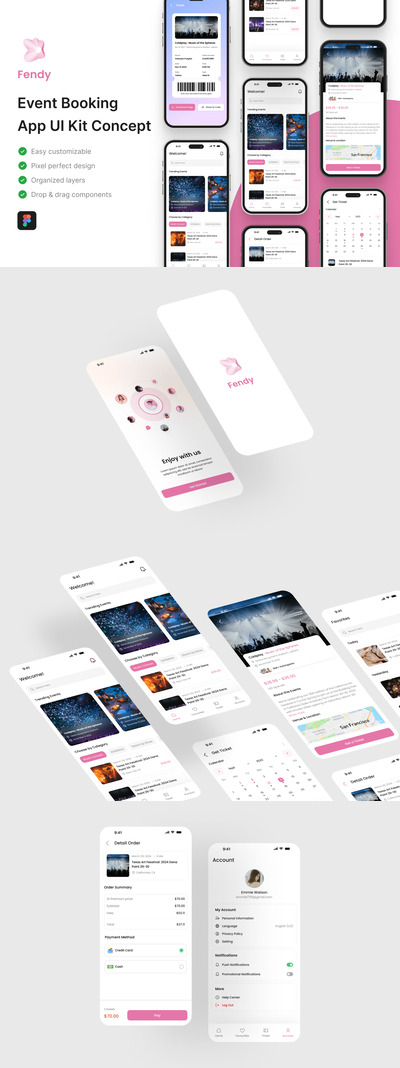 活动预订应用App UI Kit (FIG)