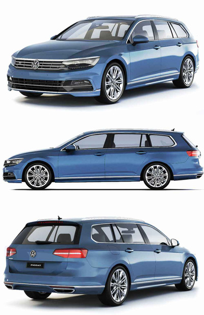 2015款大众Volkswagen Passat B8 Variant R-Line SUV汽车3D模型（OBJ,FBX,MAX）