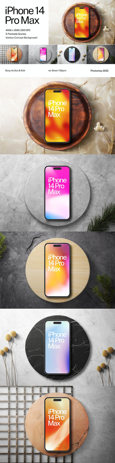 iPhone 14 Pro Max 手机样机 (PSD)