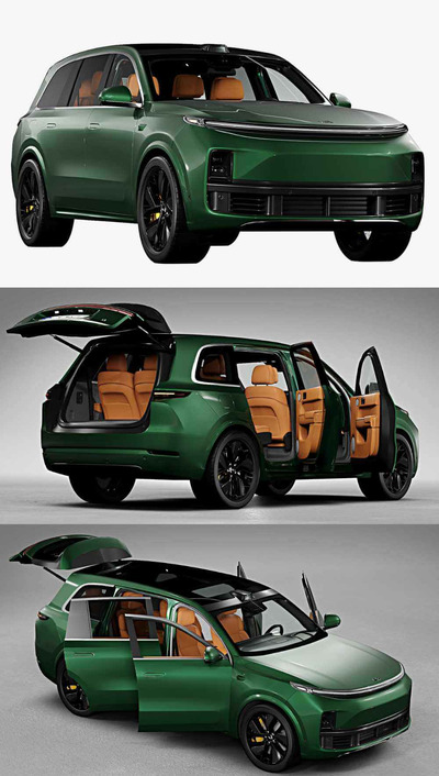 带内饰的2024款理想Lixiang L9 SUV汽车3D模型（OBJ,FBX,MAX）