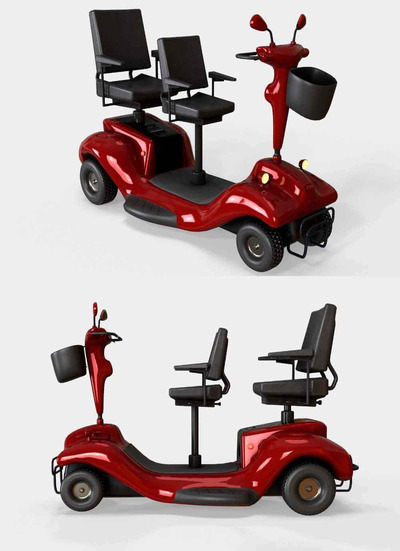 电动摩托车low poly 3D模型（OBJ,FBX,MAX）