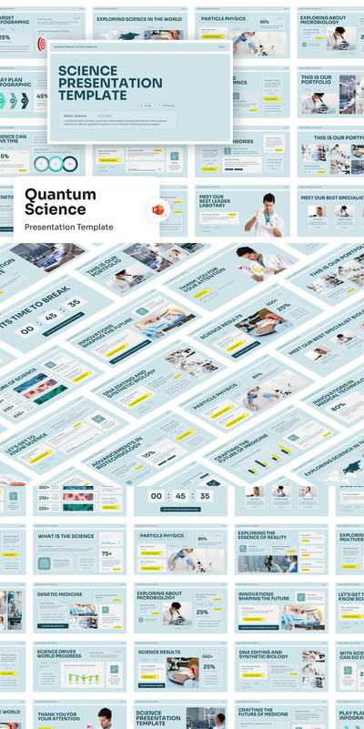 量子科学幻灯片PPT模版 (PPTX)