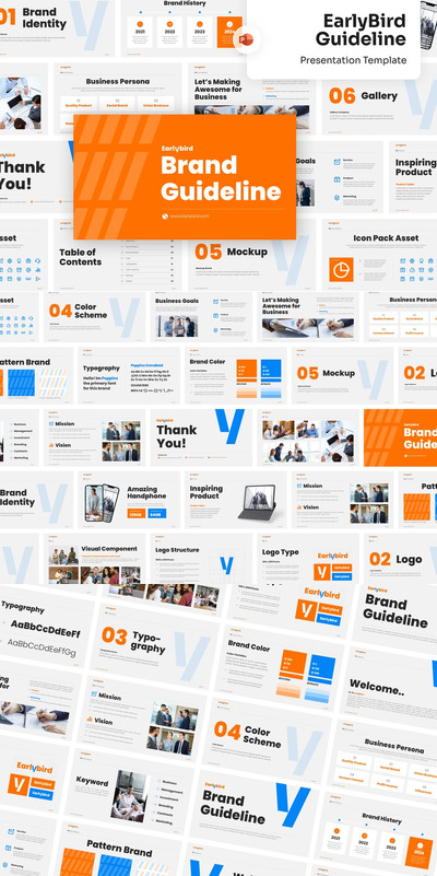 品牌指南启动PPT模版 (PPTX)