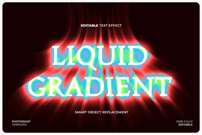 液体发光文字效果 (PSD)