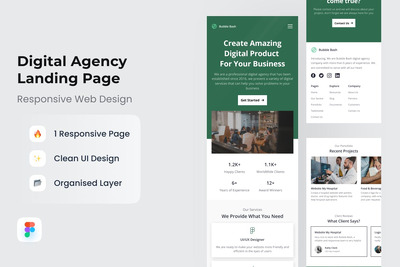 数字代理着陆页面网页UI模版 (FIG)