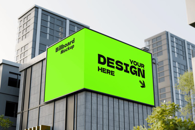 户外裸眼3D屏广告牌样机 (PSD)