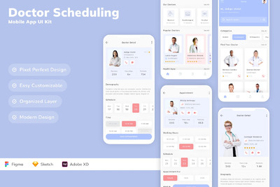 医生调度移动应用APP UI KIT (SKETCH,FIG,XD)