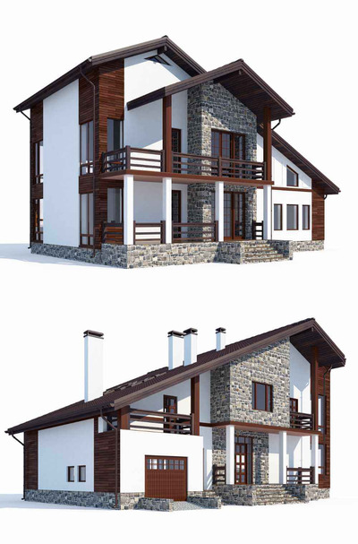 双层房屋 住宅 建筑3D模型（FBX,MAX）