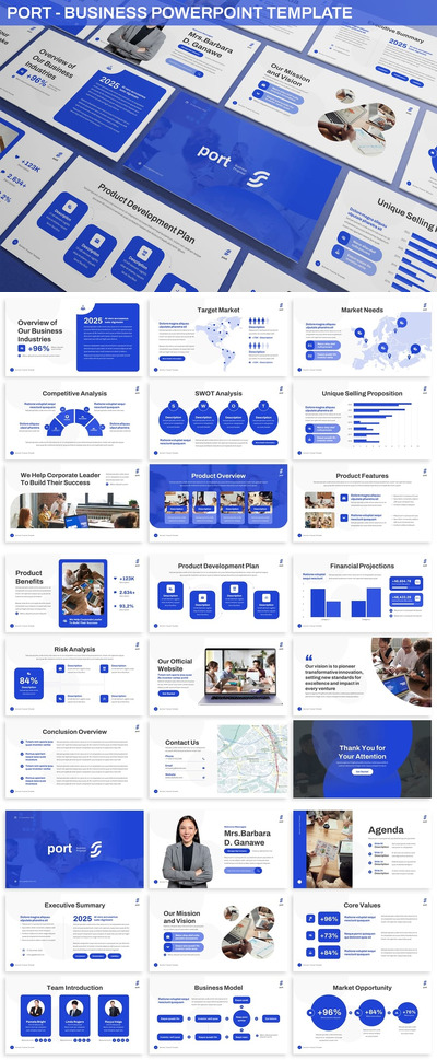 港口-业务介绍 PPT模板 (PPT,PPTX)