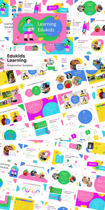 儿童教育学习  PPT模板 (PPTX)