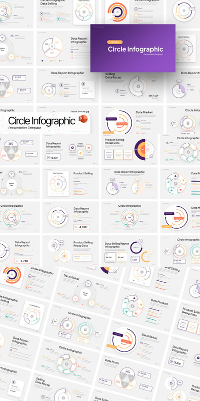 圆圈信息图表演示PPT模板 (PPTX)