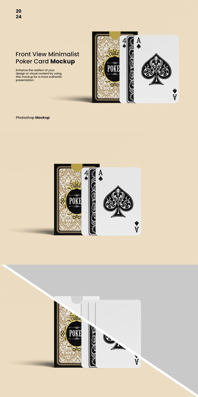 前视图极简扑克牌样机 (PSD)