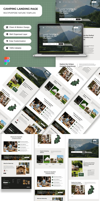 露营服务着陆页网页模版 (FIG)