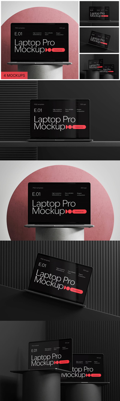 笔记本电脑样机集 (PSD)