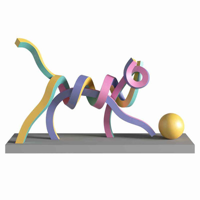 玩球的猫雕像3D模型（FBX,MAX）