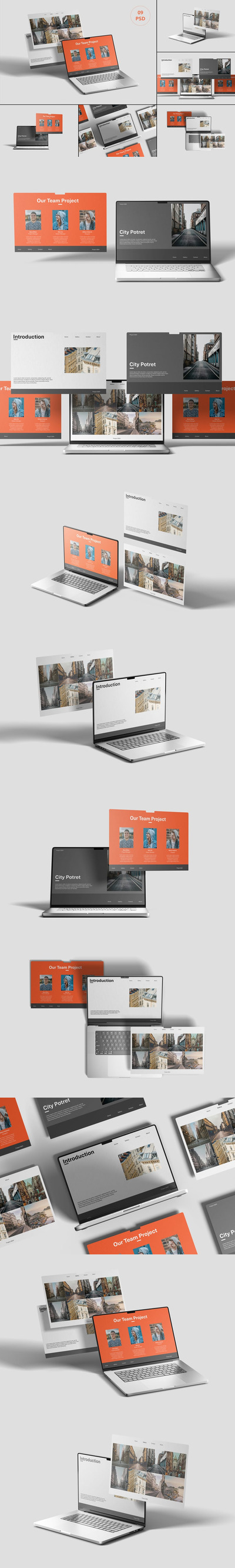 Macbook 电脑屏幕样机 (PSD,PDF)