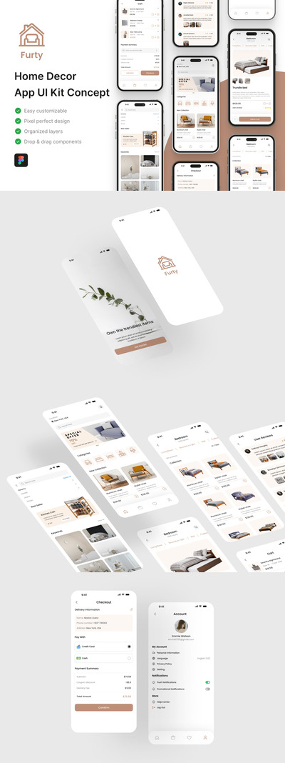 家居装饰应用  APP UI Kit (FIG)