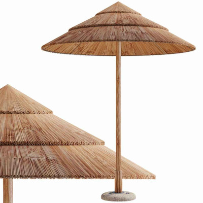 圆形芦苇杆遮阳伞3D模型（OBJ,FBX,MAX）