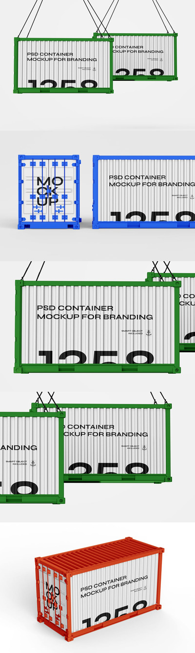 用于品牌推广的货运集装箱模型 (PSD)