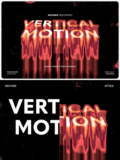 运动模糊文本效果 (PSD)